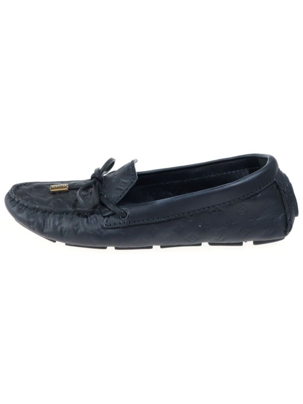 Louis Vuitton Gloria Line Moccasins Black Leather Shoes